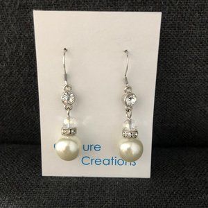 Pearl drop and Swarovski earrings